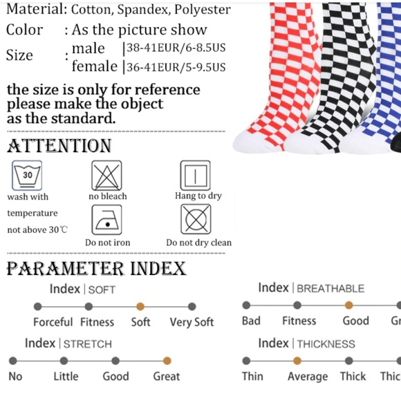 Black White Checkered 80s Vibe Socks - Picture 8 of 8